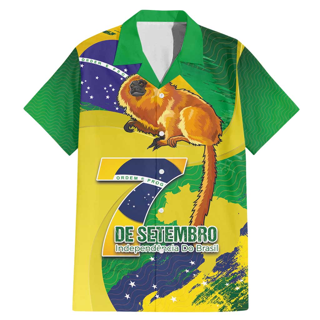 Brazil Independence Day Family Matching Mermaid Dress and Hawaiian Shirt Sete de Setembro and Golden Lion Tamarin - Wonder Print Shop