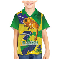 Brazil Independence Day Family Matching Mermaid Dress and Hawaiian Shirt Sete de Setembro and Golden Lion Tamarin - Wonder Print Shop
