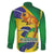 Brazil Independence Day Family Matching Off The Shoulder Long Sleeve Dress and Hawaiian Shirt Sete de Setembro and Golden Lion Tamarin - Wonder Print Shop