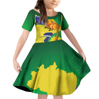 Brazil Independence Day Family Matching Off Shoulder Short Dress and Hawaiian Shirt Sete de Setembro and Golden Lion Tamarin - Wonder Print Shop