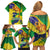 Brazil Independence Day Family Matching Off Shoulder Short Dress and Hawaiian Shirt Sete de Setembro and Golden Lion Tamarin - Wonder Print Shop