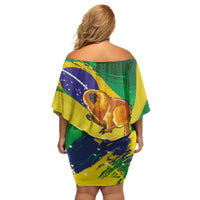 Brazil Independence Day Family Matching Off Shoulder Short Dress and Hawaiian Shirt Sete de Setembro and Golden Lion Tamarin - Wonder Print Shop