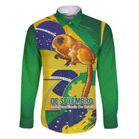 Brazil Independence Day Family Matching Puletasi and Hawaiian Shirt Sete de Setembro and Golden Lion Tamarin - Wonder Print Shop
