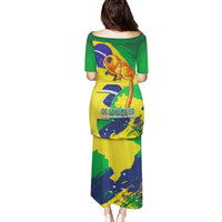 Brazil Independence Day Family Matching Puletasi and Hawaiian Shirt Sete de Setembro and Golden Lion Tamarin - Wonder Print Shop
