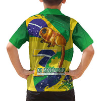 Brazil Independence Day Family Matching Short Sleeve Bodycon Dress and Hawaiian Shirt Sete de Setembro and Golden Lion Tamarin - Wonder Print Shop
