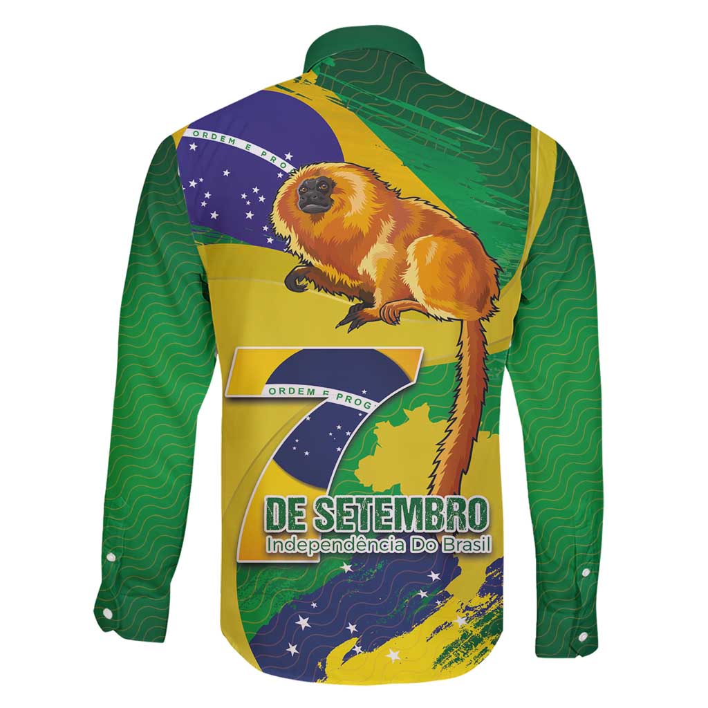 Brazil Independence Day Family Matching Short Sleeve Bodycon Dress and Hawaiian Shirt Sete de Setembro and Golden Lion Tamarin - Wonder Print Shop