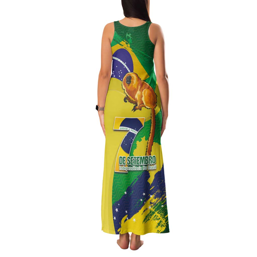 Brazil Independence Day Family Matching Tank Maxi Dress and Hawaiian Shirt Sete de Setembro and Golden Lion Tamarin - Wonder Print Shop