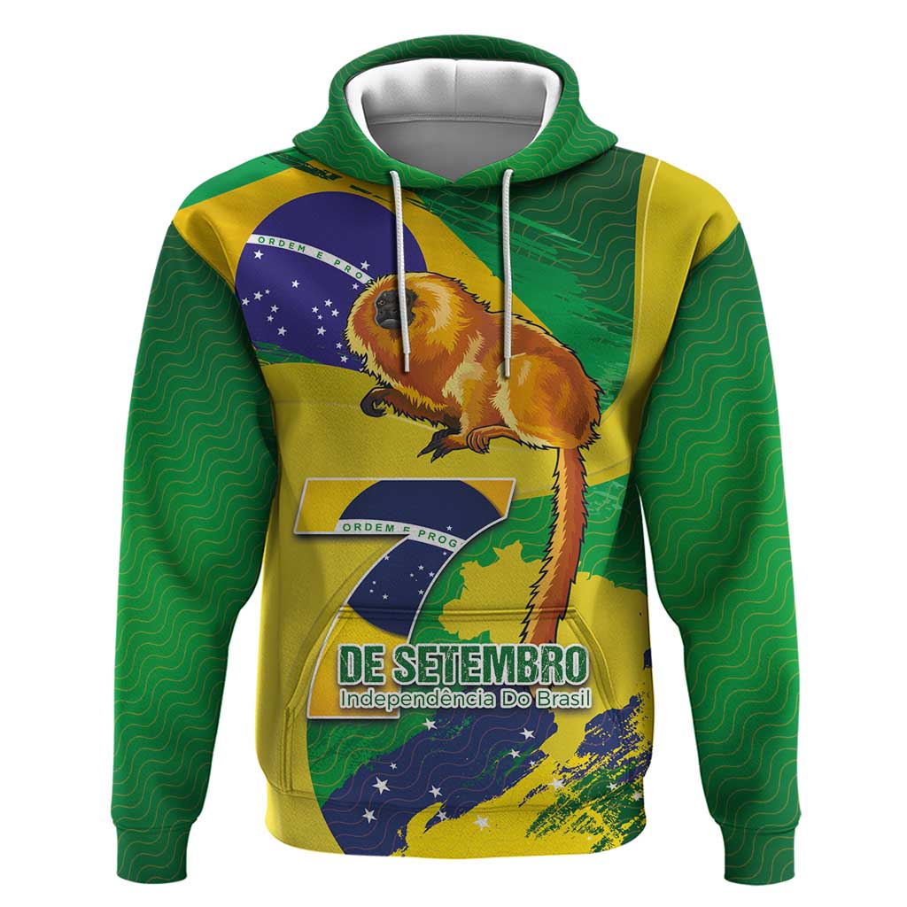 Brazil Independence Day Hoodie Sete de Setembro and Golden Lion Tamarin - Wonder Print Shop