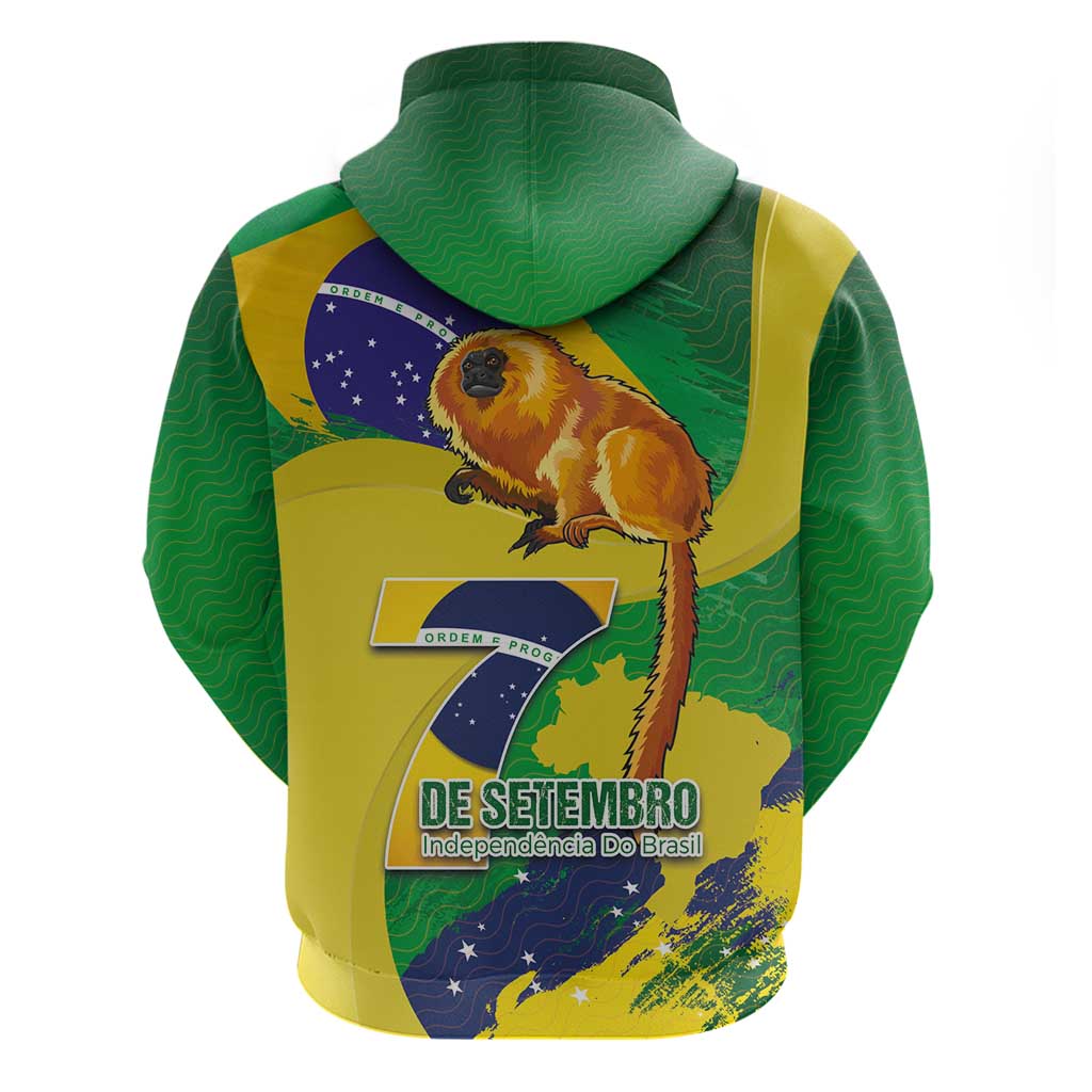 Brazil Independence Day Hoodie Sete de Setembro and Golden Lion Tamarin - Wonder Print Shop