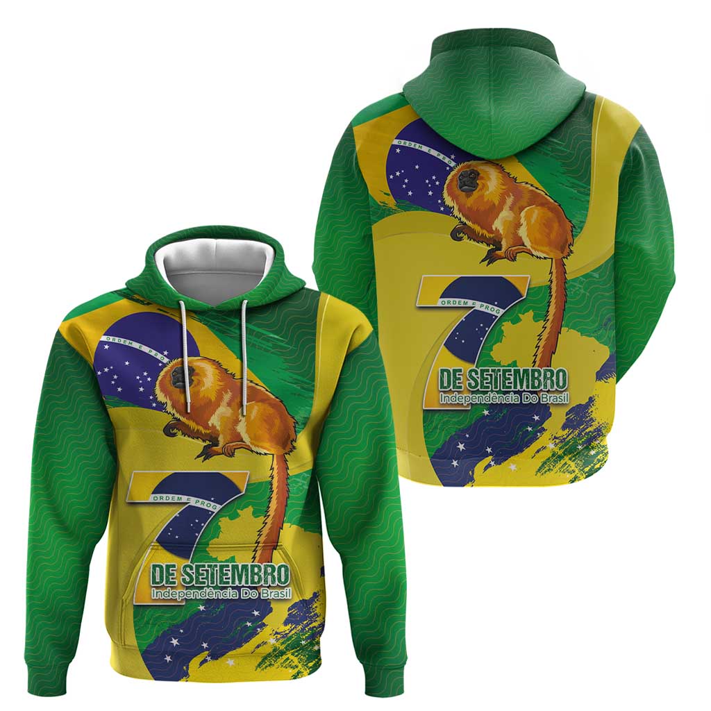 Brazil Independence Day Hoodie Sete de Setembro and Golden Lion Tamarin - Wonder Print Shop