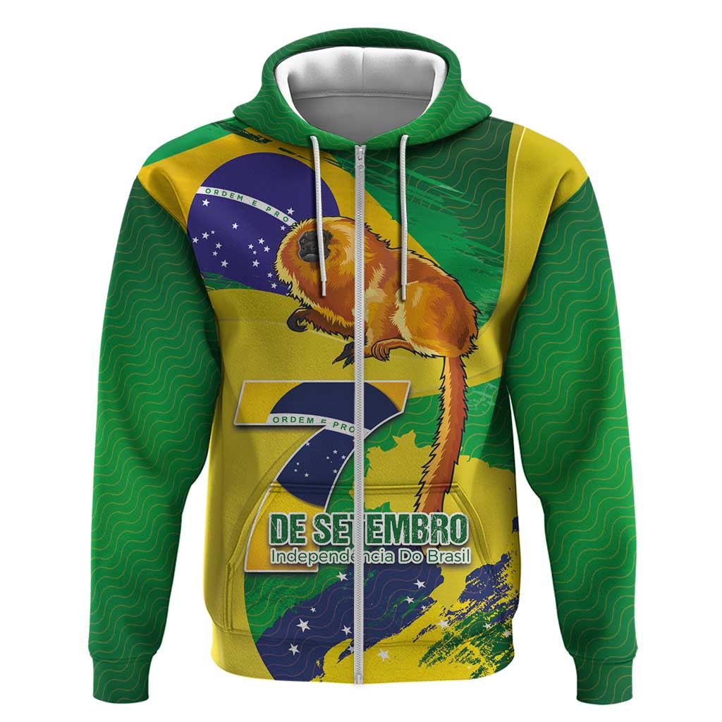 Brazil Independence Day Hoodie Sete de Setembro and Golden Lion Tamarin - Wonder Print Shop