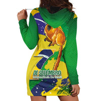 Brazil Independence Day Hoodie Dress Sete de Setembro and Golden Lion Tamarin - Wonder Print Shop
