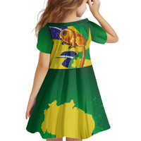 Brazil Independence Day Kid Short Sleeve Dress Sete de Setembro and Golden Lion Tamarin - Wonder Print Shop