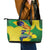 Brazil Independence Day Leather Tote Bag Sete de Setembro and Golden Lion Tamarin - Wonder Print Shop