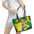 Brazil Independence Day Leather Tote Bag Sete de Setembro and Golden Lion Tamarin - Wonder Print Shop