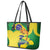 Brazil Independence Day Leather Tote Bag Sete de Setembro and Golden Lion Tamarin - Wonder Print Shop