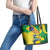 Brazil Independence Day Leather Tote Bag Sete de Setembro and Golden Lion Tamarin - Wonder Print Shop