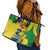 Brazil Independence Day Leather Tote Bag Sete de Setembro and Golden Lion Tamarin - Wonder Print Shop