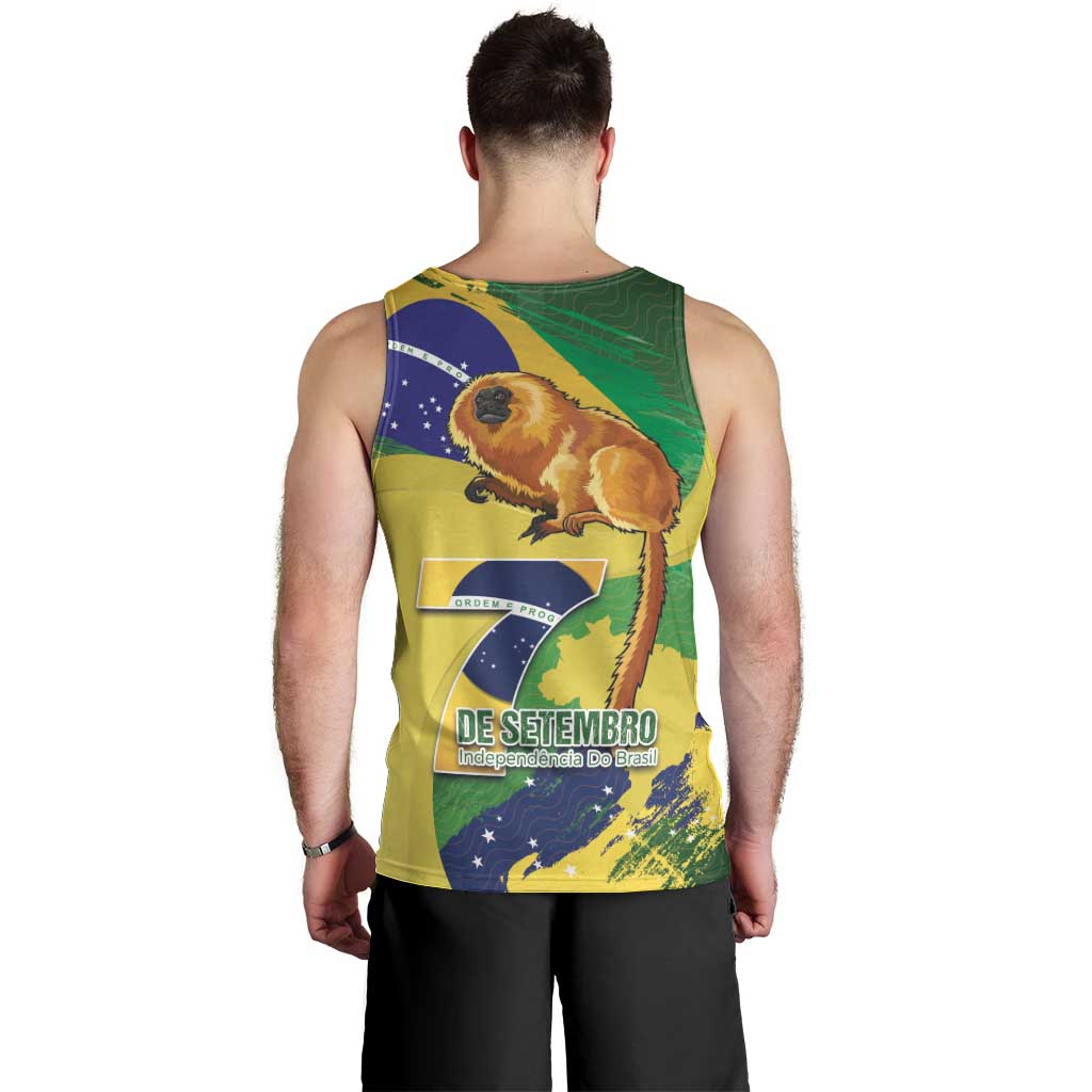 Brazil Independence Day Men Tank Top Sete de Setembro and Golden Lion Tamarin - Wonder Print Shop
