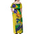 Brazil Independence Day Off Shoulder Maxi Dress Sete de Setembro and Golden Lion Tamarin - Wonder Print Shop