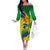 Brazil Independence Day Off The Shoulder Long Sleeve Dress Sete de Setembro and Golden Lion Tamarin - Wonder Print Shop