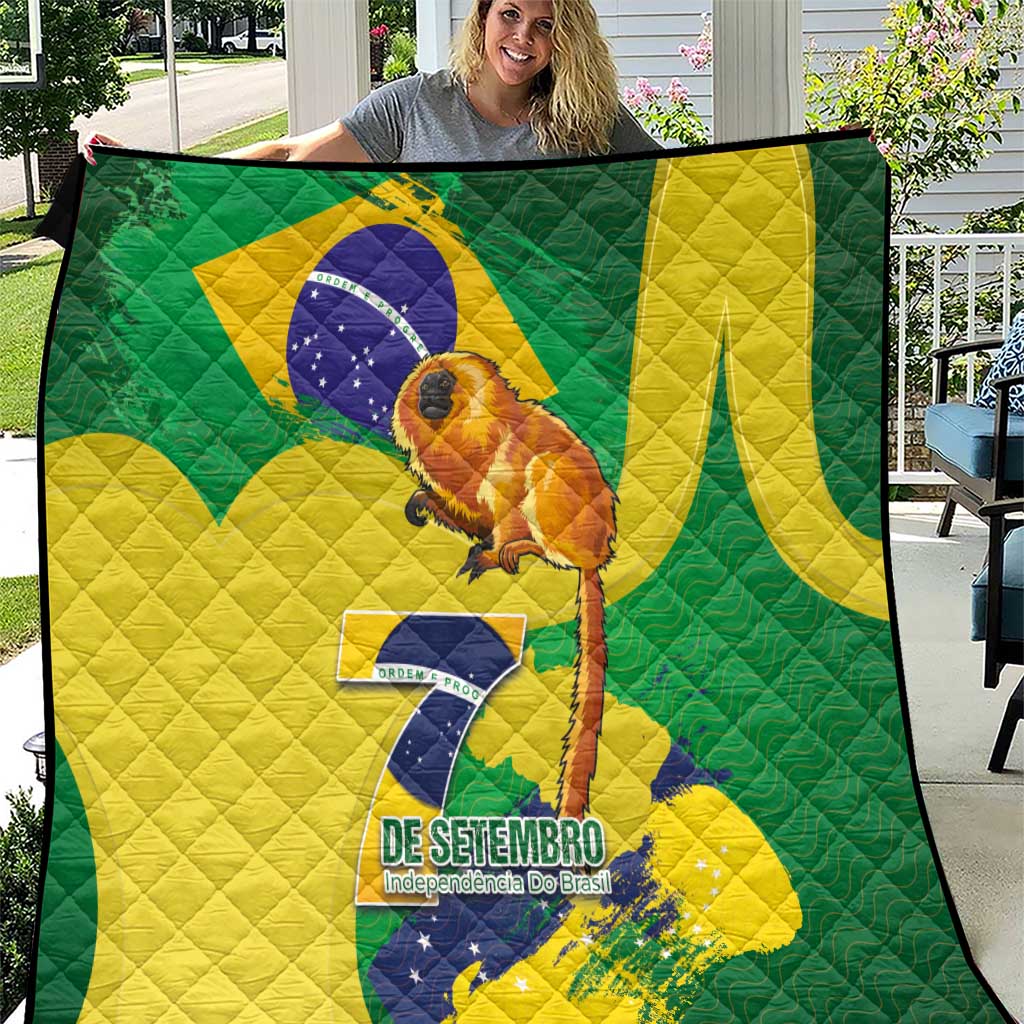 Brazil Independence Day Quilt Sete de Setembro and Golden Lion Tamarin - Wonder Print Shop