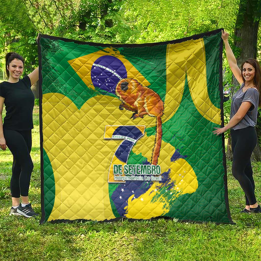 Brazil Independence Day Quilt Sete de Setembro and Golden Lion Tamarin - Wonder Print Shop