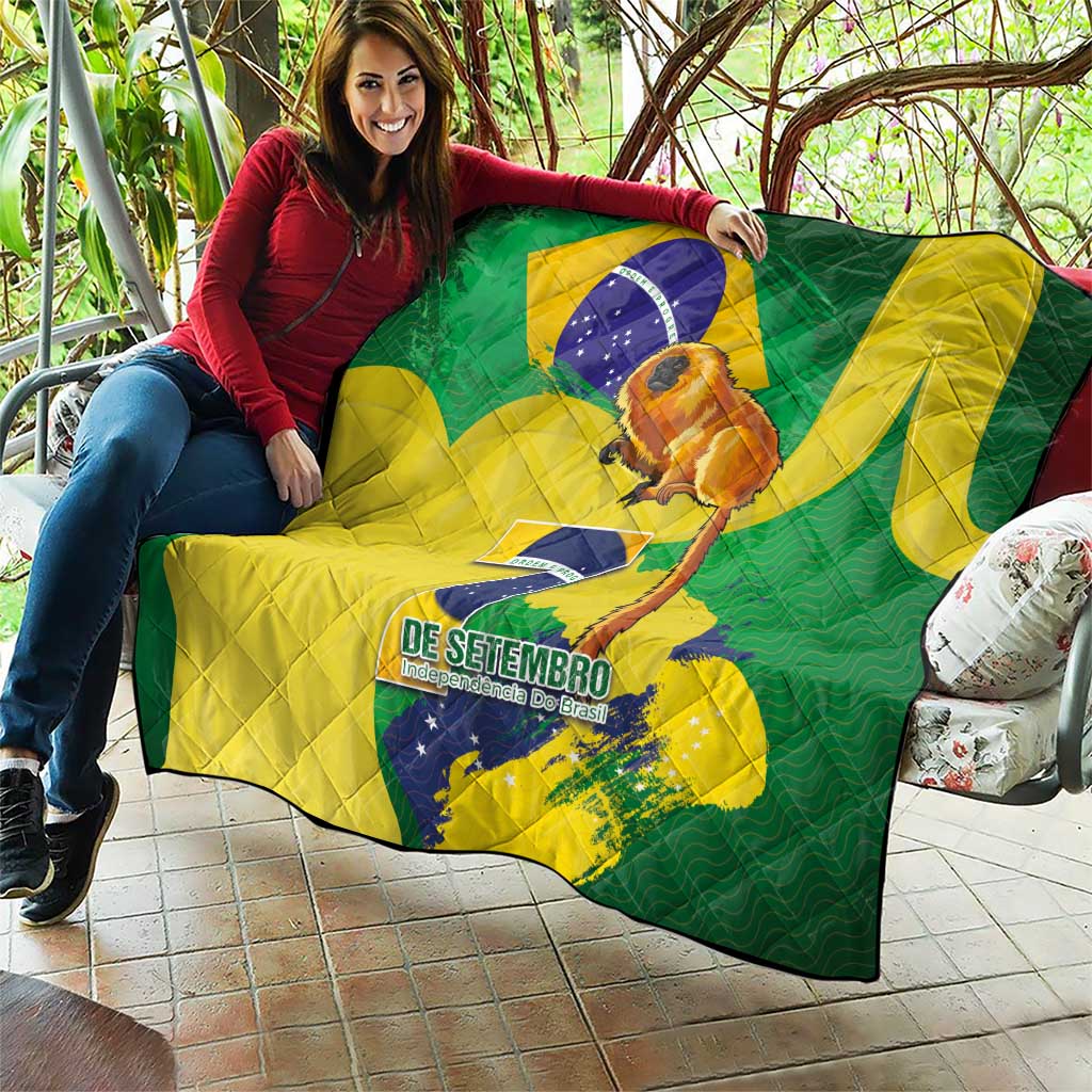 Brazil Independence Day Quilt Sete de Setembro and Golden Lion Tamarin - Wonder Print Shop