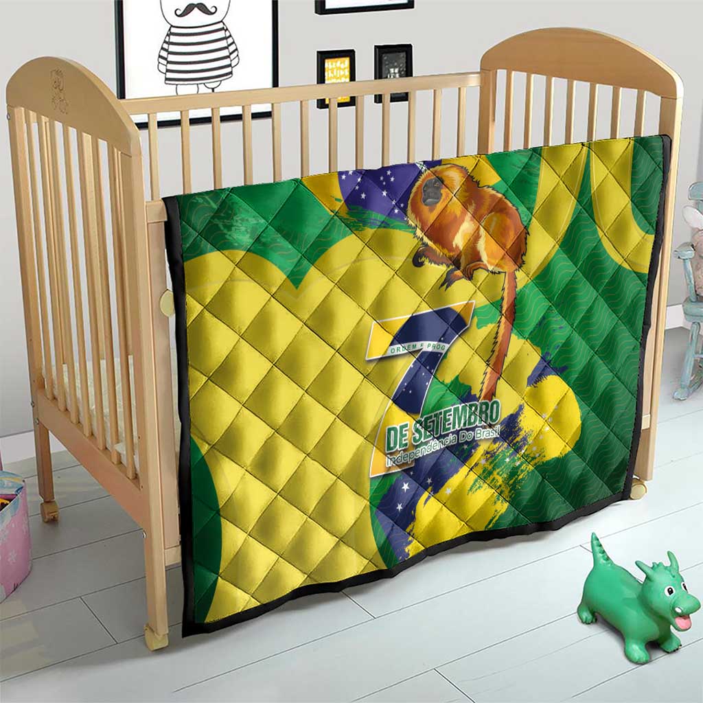 Brazil Independence Day Quilt Sete de Setembro and Golden Lion Tamarin - Wonder Print Shop