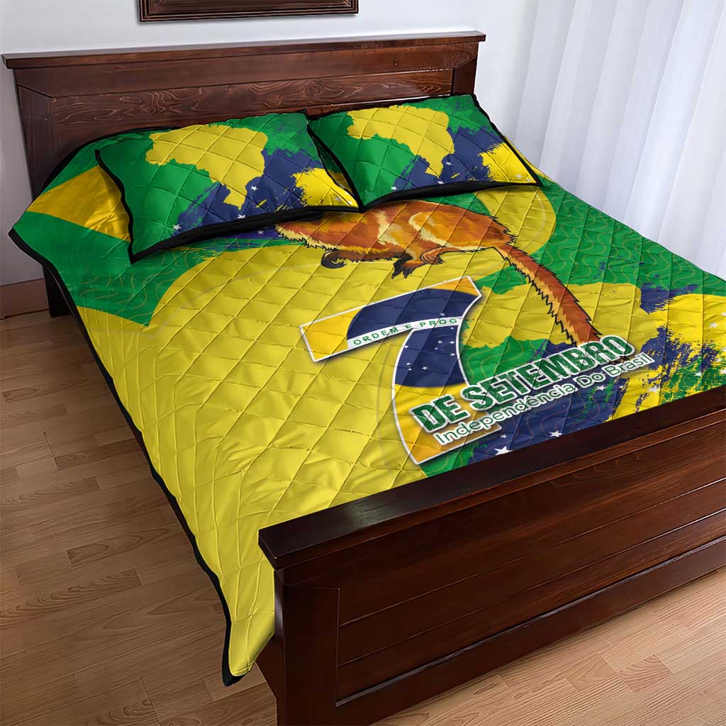 Brazil Independence Day Quilt Bed Set Sete de Setembro and Golden Lion Tamarin - Wonder Print Shop