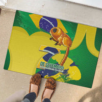Brazil Independence Day Rubber Doormat Sete de Setembro and Golden Lion Tamarin - Wonder Print Shop