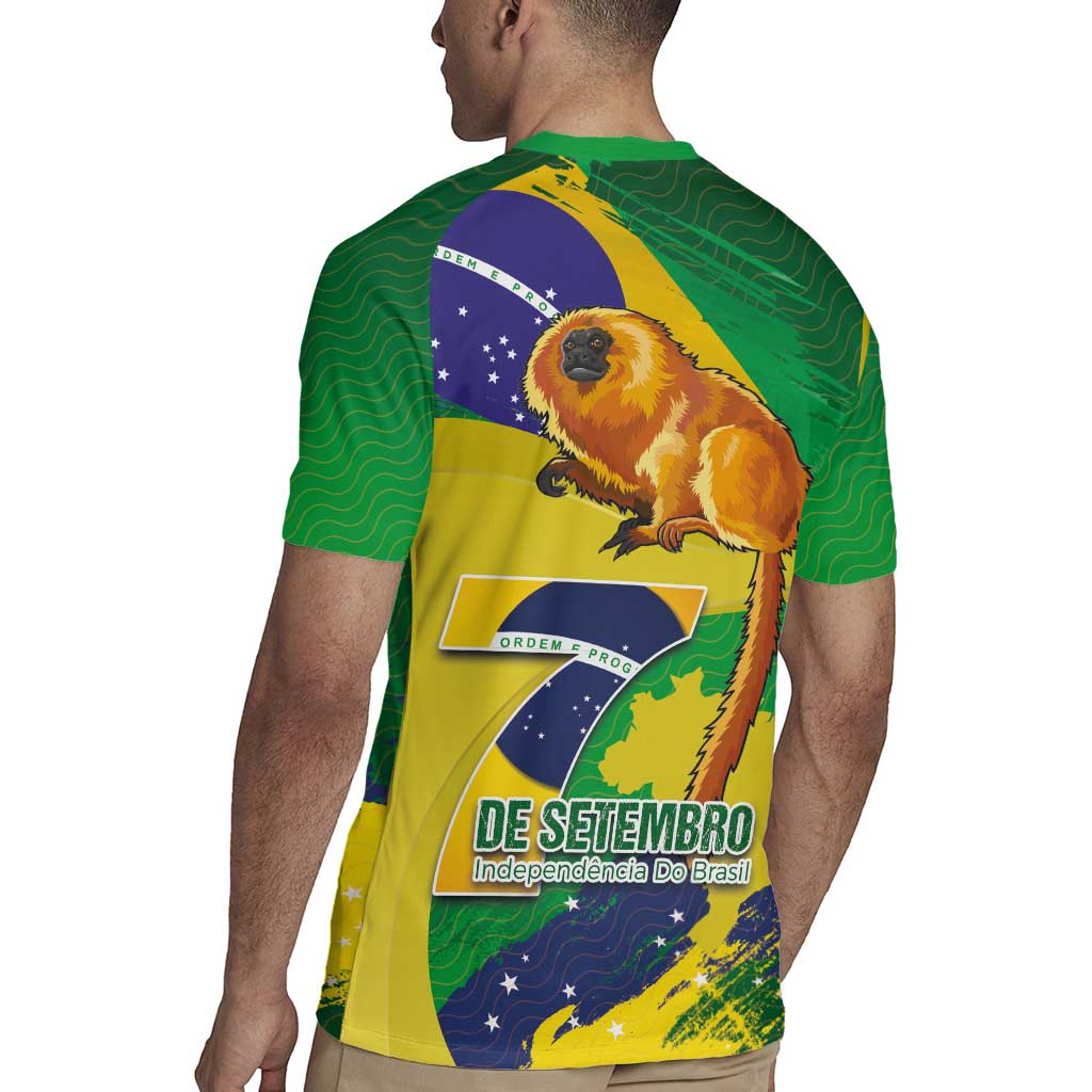 Brazil Independence Day Rugby Jersey Sete de Setembro and Golden Lion Tamarin - Wonder Print Shop