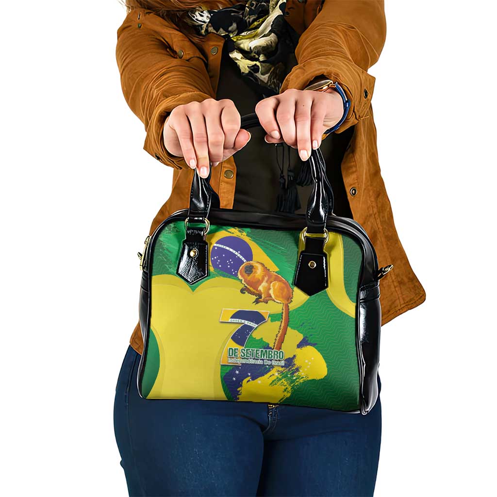 Brazil Independence Day Shoulder Handbag Sete de Setembro and Golden Lion Tamarin
