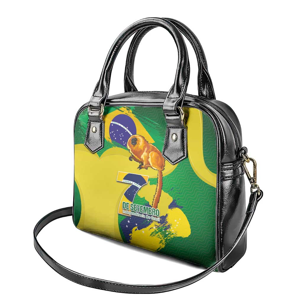 Brazil Independence Day Shoulder Handbag Sete de Setembro and Golden Lion Tamarin
