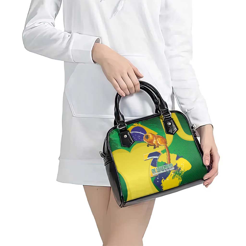 Brazil Independence Day Shoulder Handbag Sete de Setembro and Golden Lion Tamarin