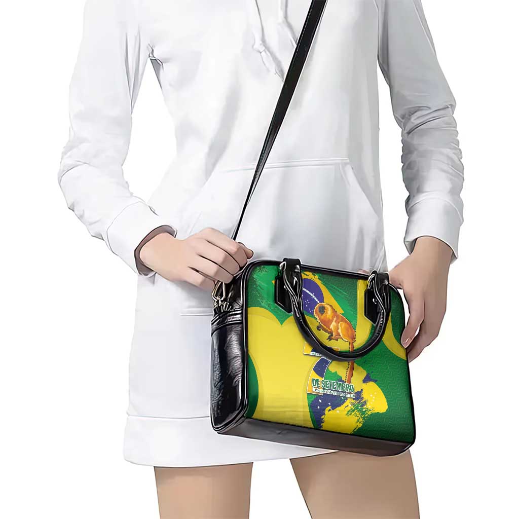 Brazil Independence Day Shoulder Handbag Sete de Setembro and Golden Lion Tamarin