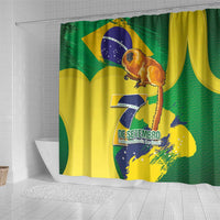 Brazil Independence Day Shower Curtain Sete de Setembro and Golden Lion Tamarin