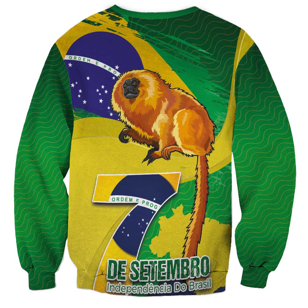 Brazil Independence Day Sweatshirt Sete de Setembro and Golden Lion Tamarin - Wonder Print Shop