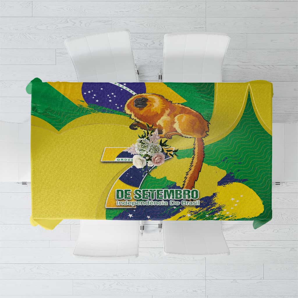 Brazil Independence Day Tablecloth Sete de Setembro and Golden Lion Tamarin - Wonder Print Shop