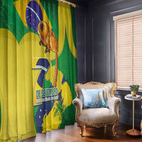 Brazil Independence Day Window Curtain Sete de Setembro and Golden Lion Tamarin - Wonder Print Shop