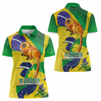 Brazil Independence Day Women Polo Shirt Sete de Setembro and Golden Lion Tamarin - Wonder Print Shop
