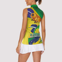 Brazil Independence Day Women Sleeveless Polo Shirt Sete de Setembro and Golden Lion Tamarin - Wonder Print Shop