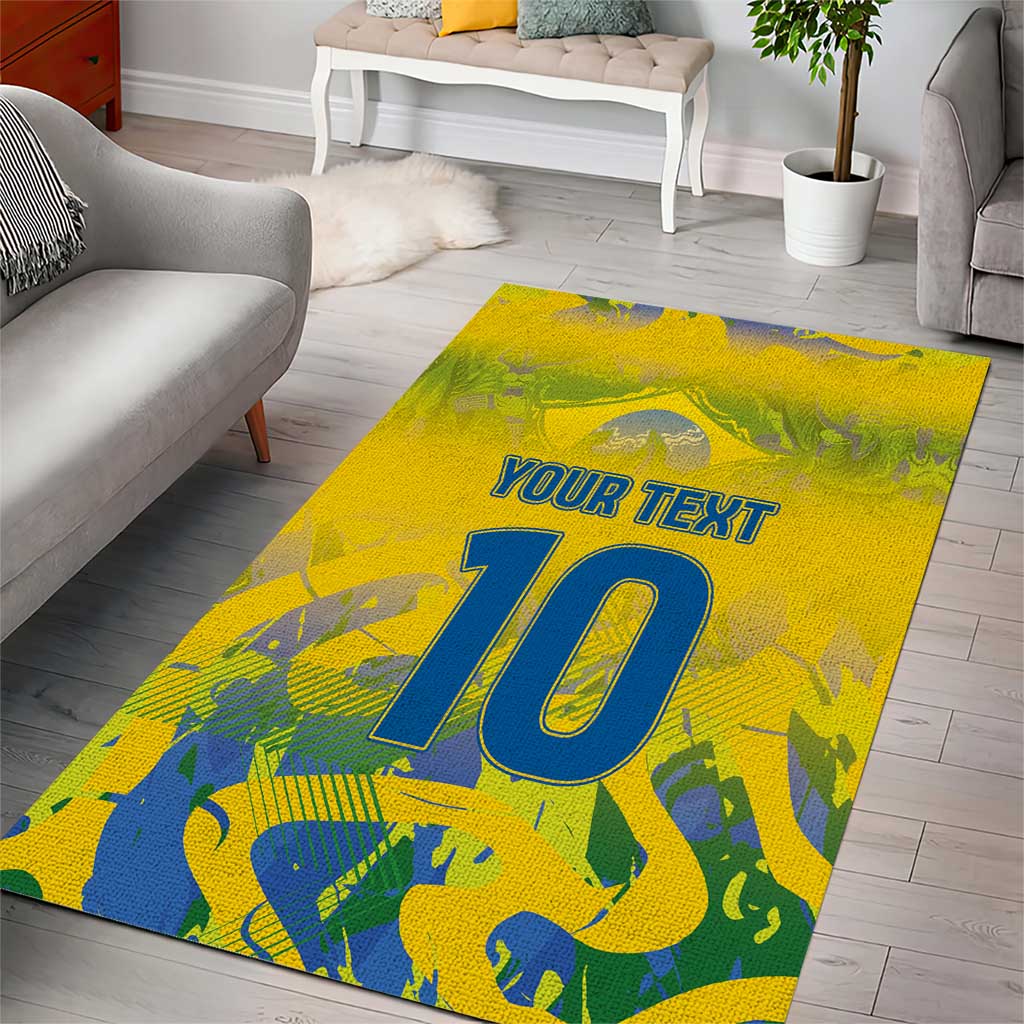 Custom Brazil Football Champion 2024 Area Rug - Wonder Print Shop