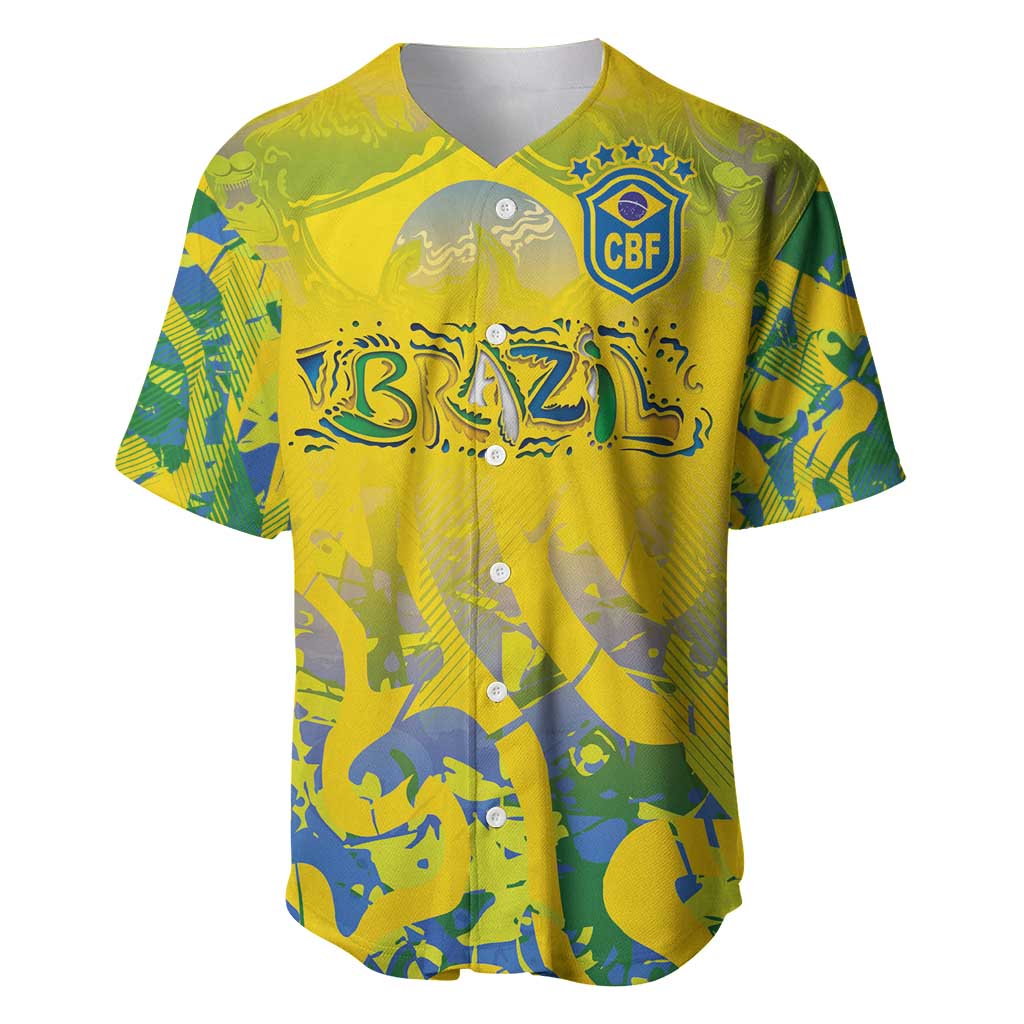 Custom Brazil Football Champion 2024 Baseball Jersey - Wonder Print Shop