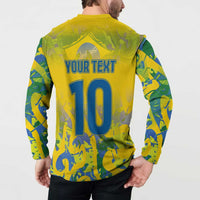 Custom Brazil Football Champion 2024 Button Sweatshirt - Wonder Print Shop