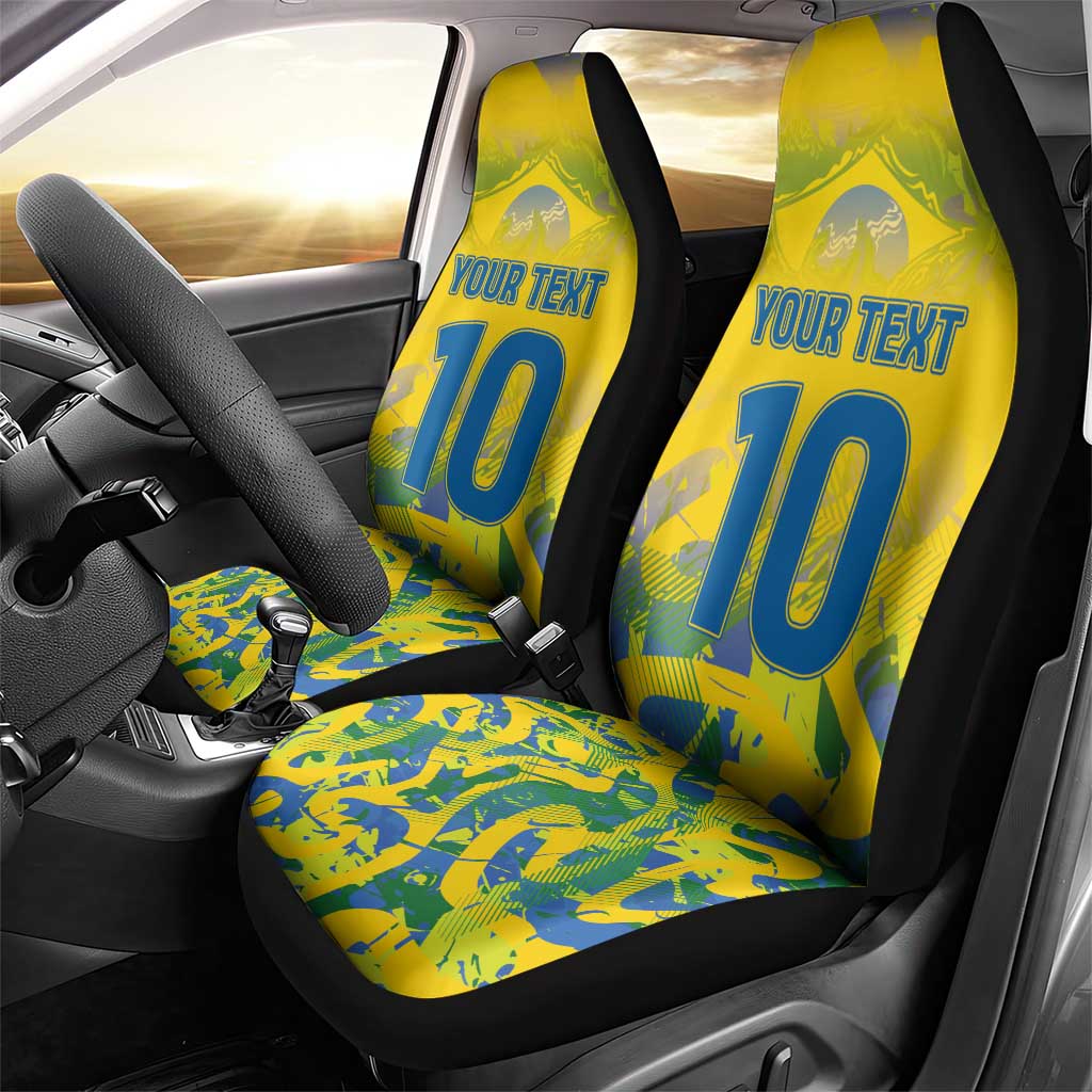 Custom Brazil Football Champion 2024 Car Seat Cover - Wonder Print Shop