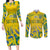 Custom Brazil Football Champion 2024 Couples Matching Long Sleeve Bodycon Dress and Long Sleeve Button Shirt - Wonder Print Shop