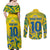 Custom Brazil Football Champion 2024 Couples Matching Off Shoulder Maxi Dress and Long Sleeve Button Shirt - Wonder Print Shop