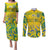 Custom Brazil Football Champion 2024 Couples Matching Puletasi and Long Sleeve Button Shirt - Wonder Print Shop