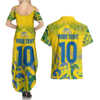 Custom Brazil Football Champion 2024 Couples Matching Summer Maxi Dress and Hawaiian Shirt - Wonder Print Shop